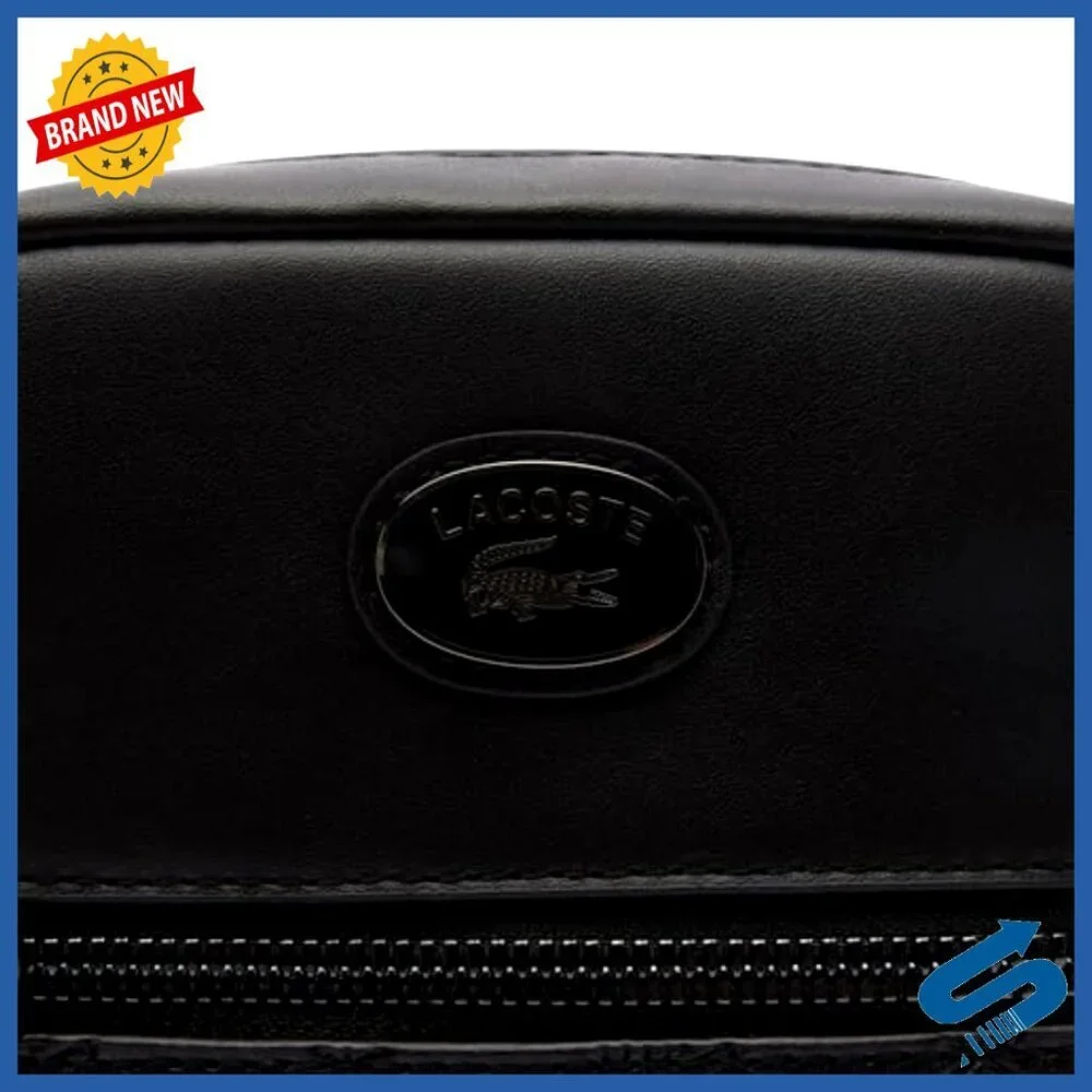 Men's Leather Camera Bag with Adjustable Strap and Multiple Pockets